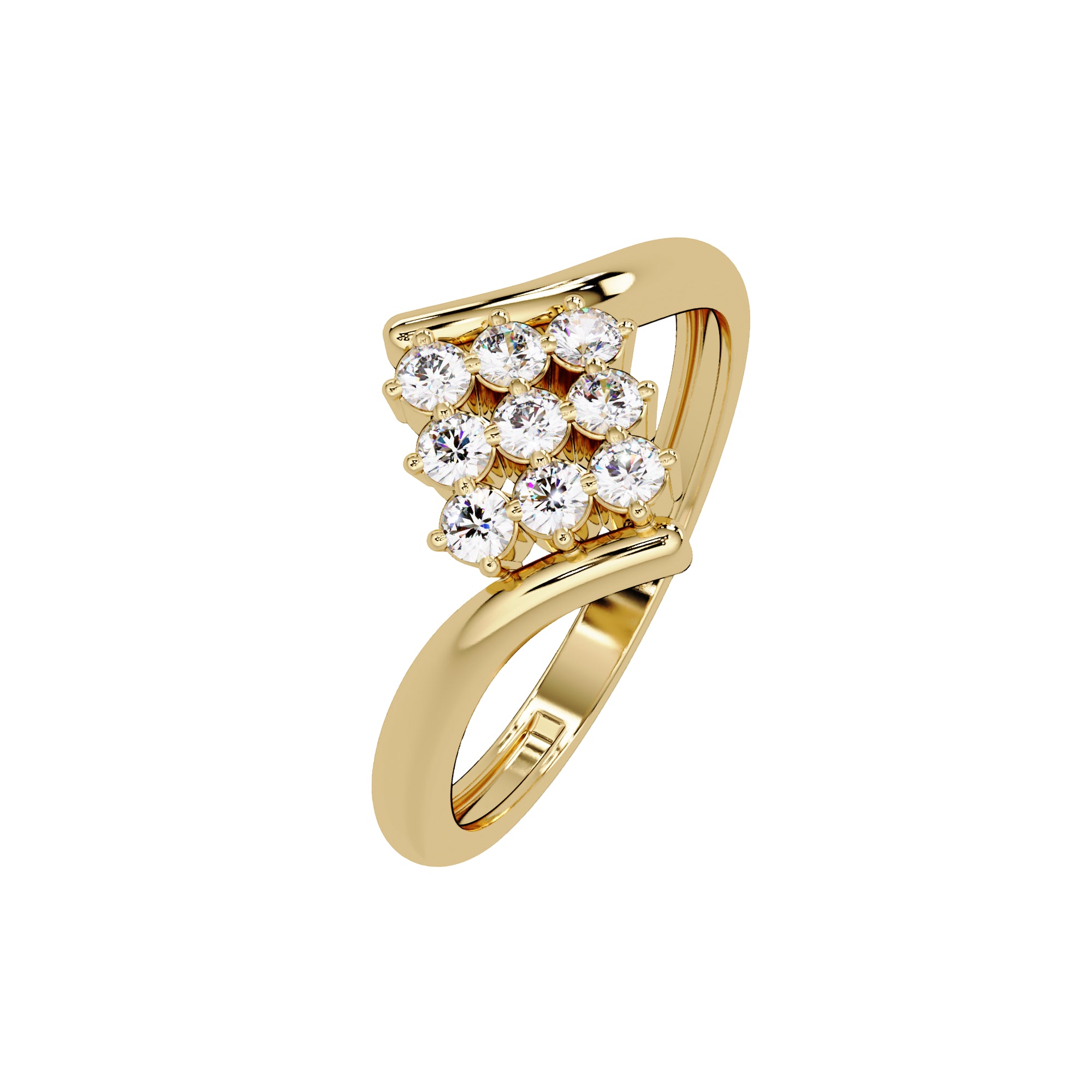 Lab Grown Diamond 0.27 CTW Round Cluster Women Ring- Sterling Silver