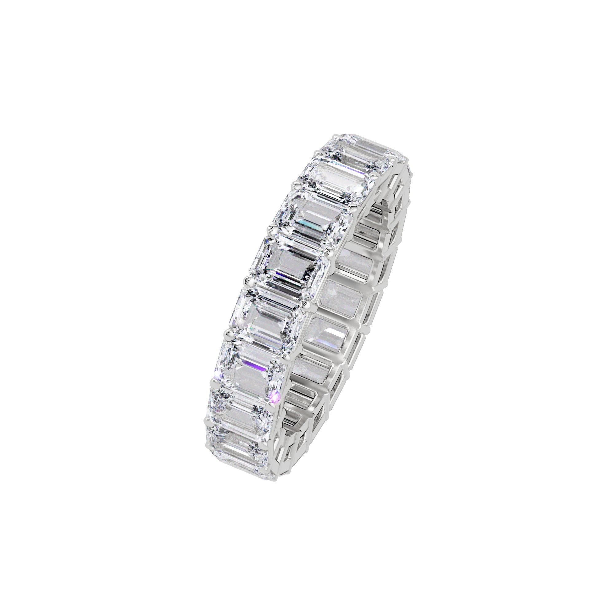 Lab Grown Diamond 6.00 CTW Octagon Full Eternity Ring- Sterling Silver