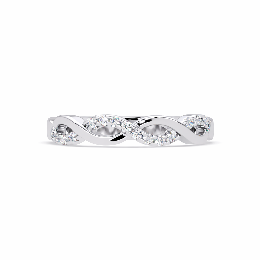 Lab Grown Diamond 0.10 CTW Infinity Twist Pavé Band Ring- Sterling Silver