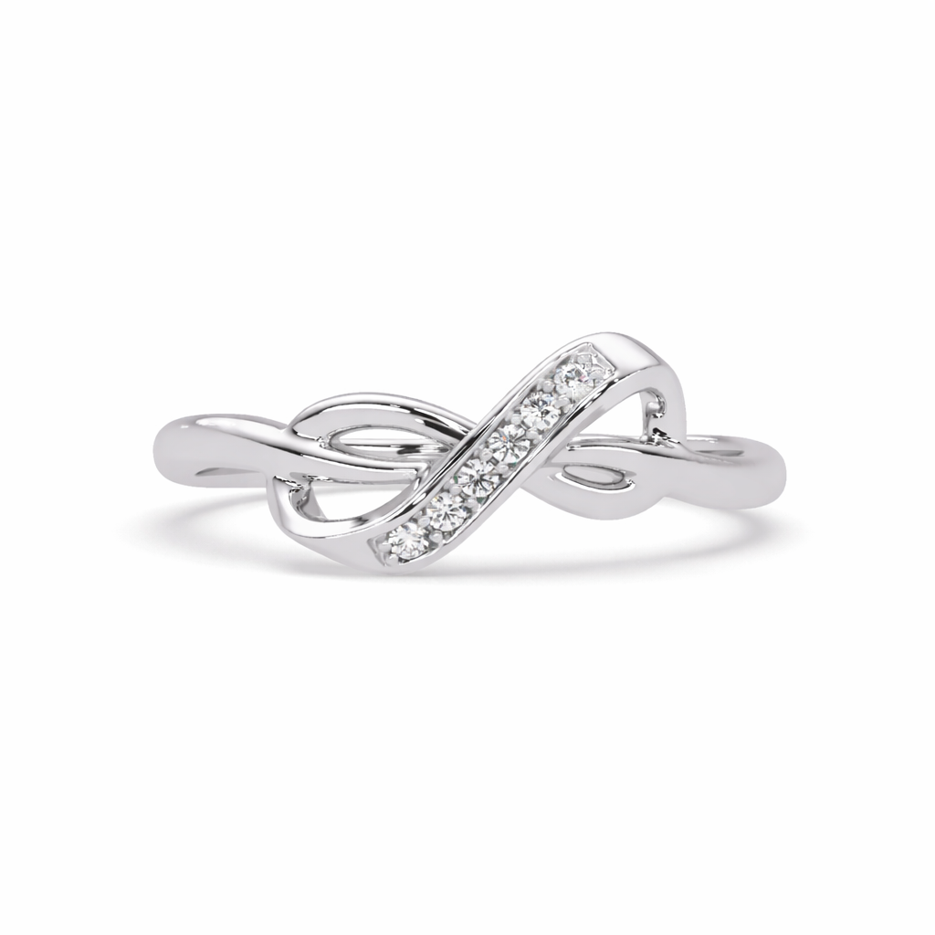 Lab Grown Diamond 0.04 CTW Infinity Pavé Twist Ring- Sterling Silver