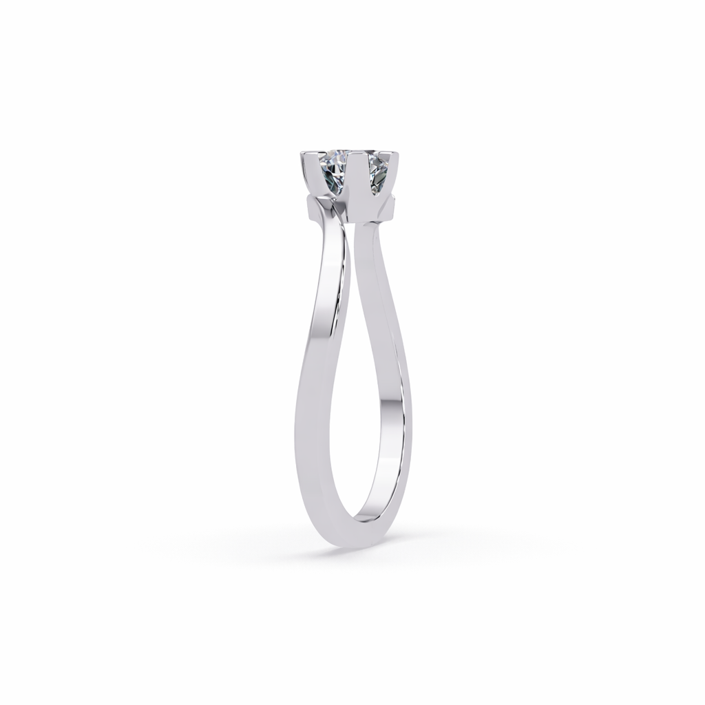Lab Grown Diamond 0.30 CTW Floral Solitaire Twist Ring- Sterling Silver