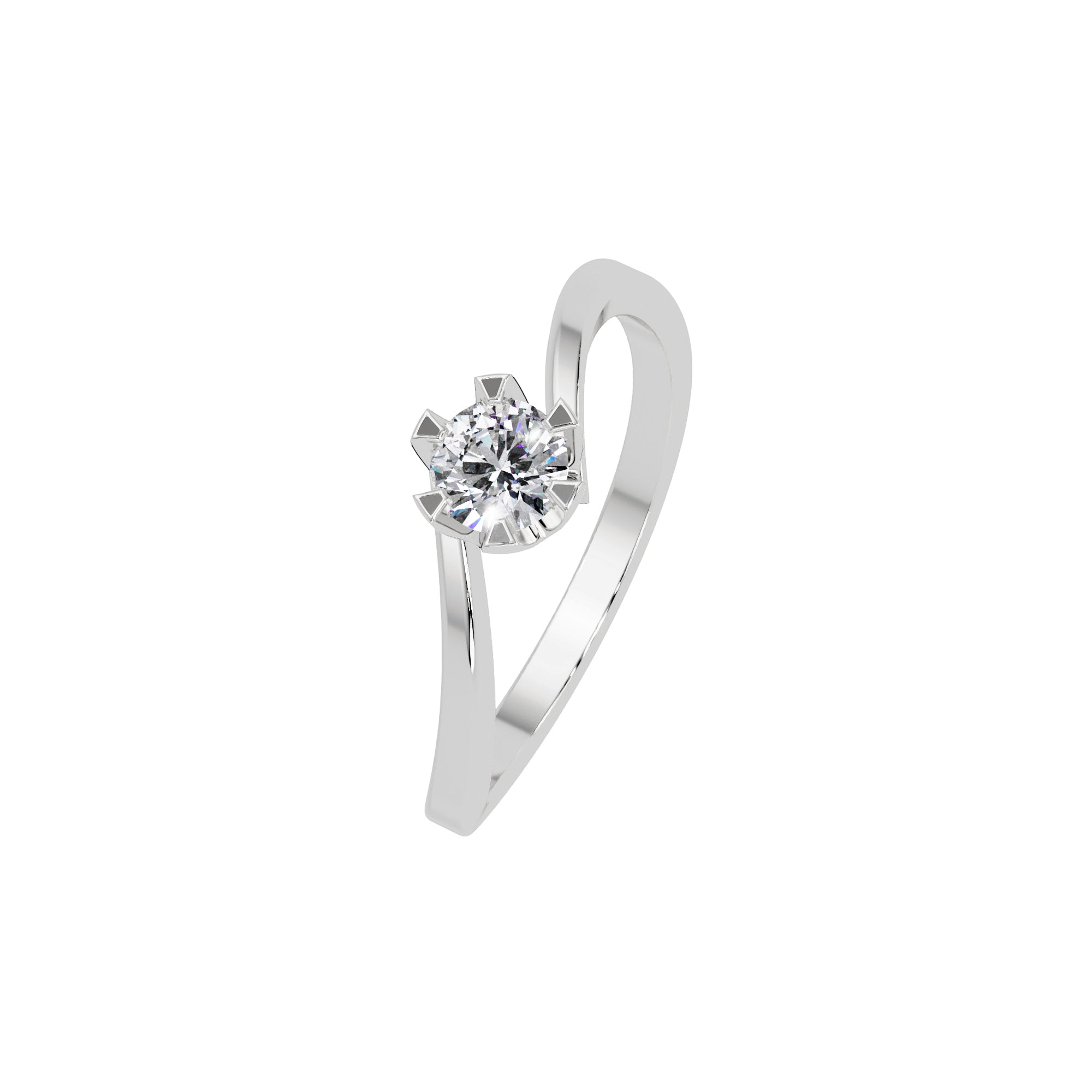 Lab Grown Diamond 0.30 CTW Floral Solitaire Twist Ring- Sterling Silver