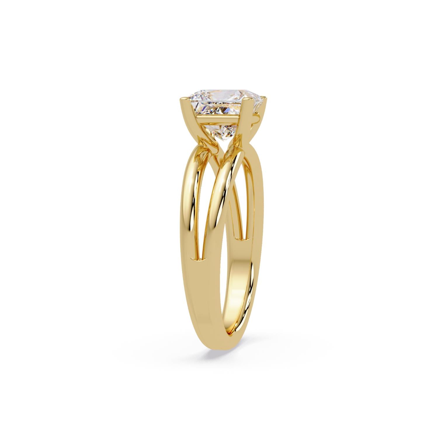 Lab-Grown Diamond 2.00 Ct Square Cut Split Shank Solitaire Ring - Sterling Silver