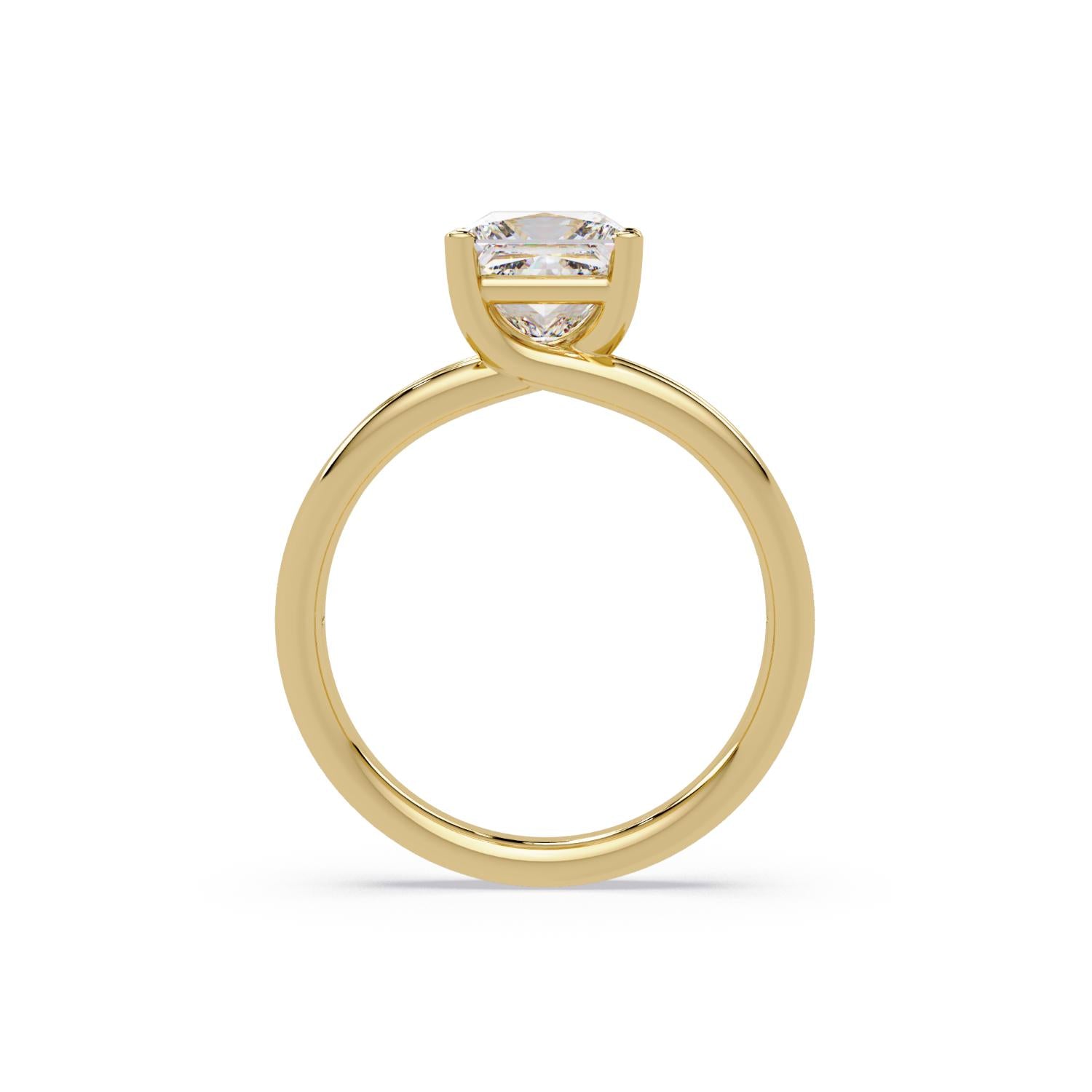 Lab-Grown Diamond 2.00 Ct Square Cut Split Shank Solitaire Ring - Sterling Silver