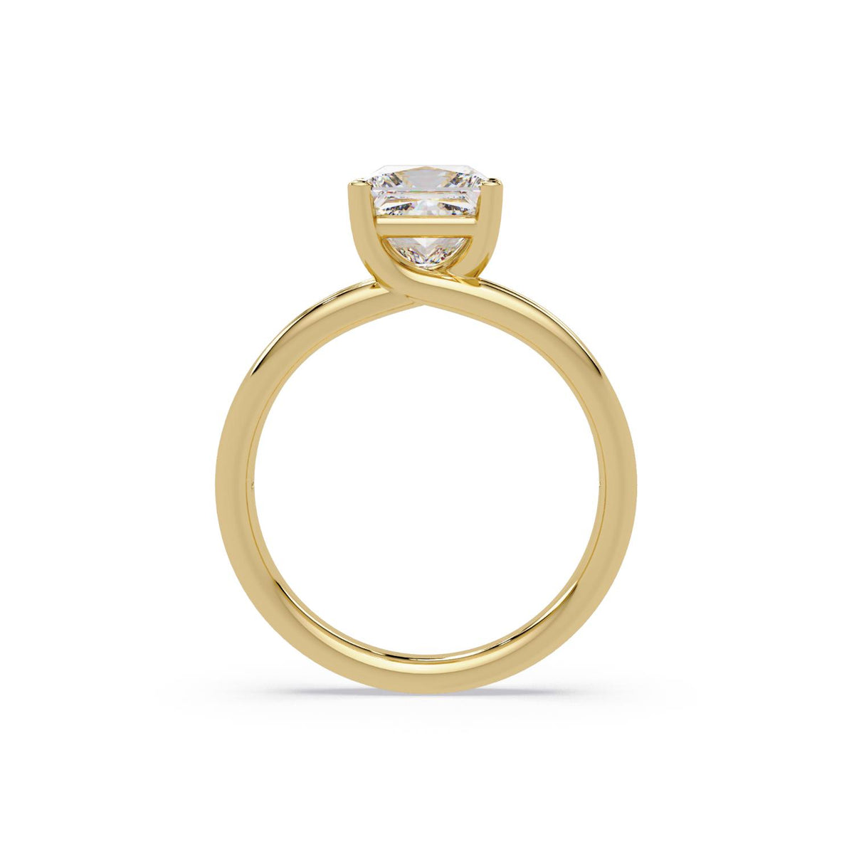 Lab-Grown Diamond 2.00 Ct Square Cut Split Shank Solitaire Ring - Sterling Silver