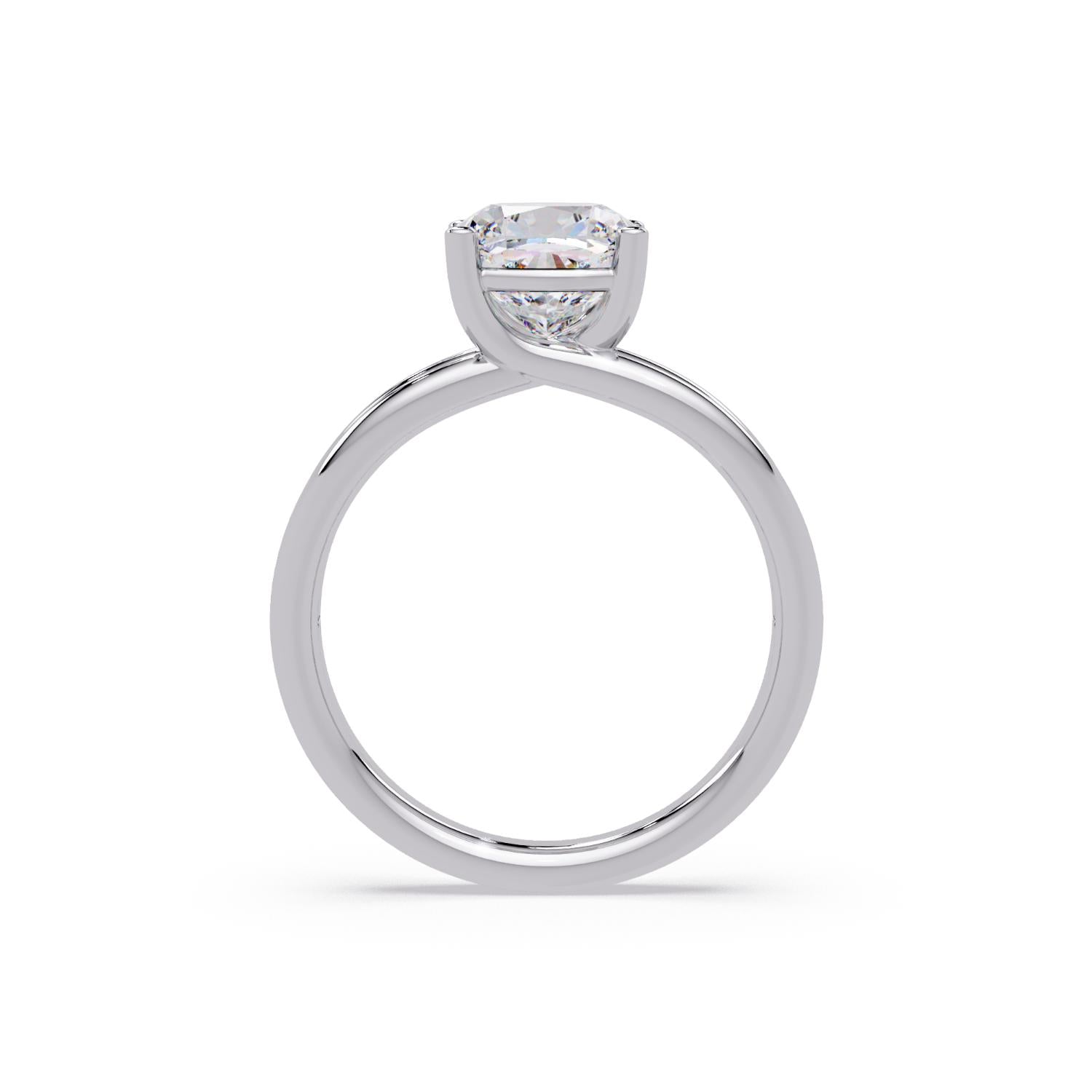 Lab-Grown Diamond 2.25 Ct Cushion Cut Split Shank Solitaire Ring - Sterling Silver