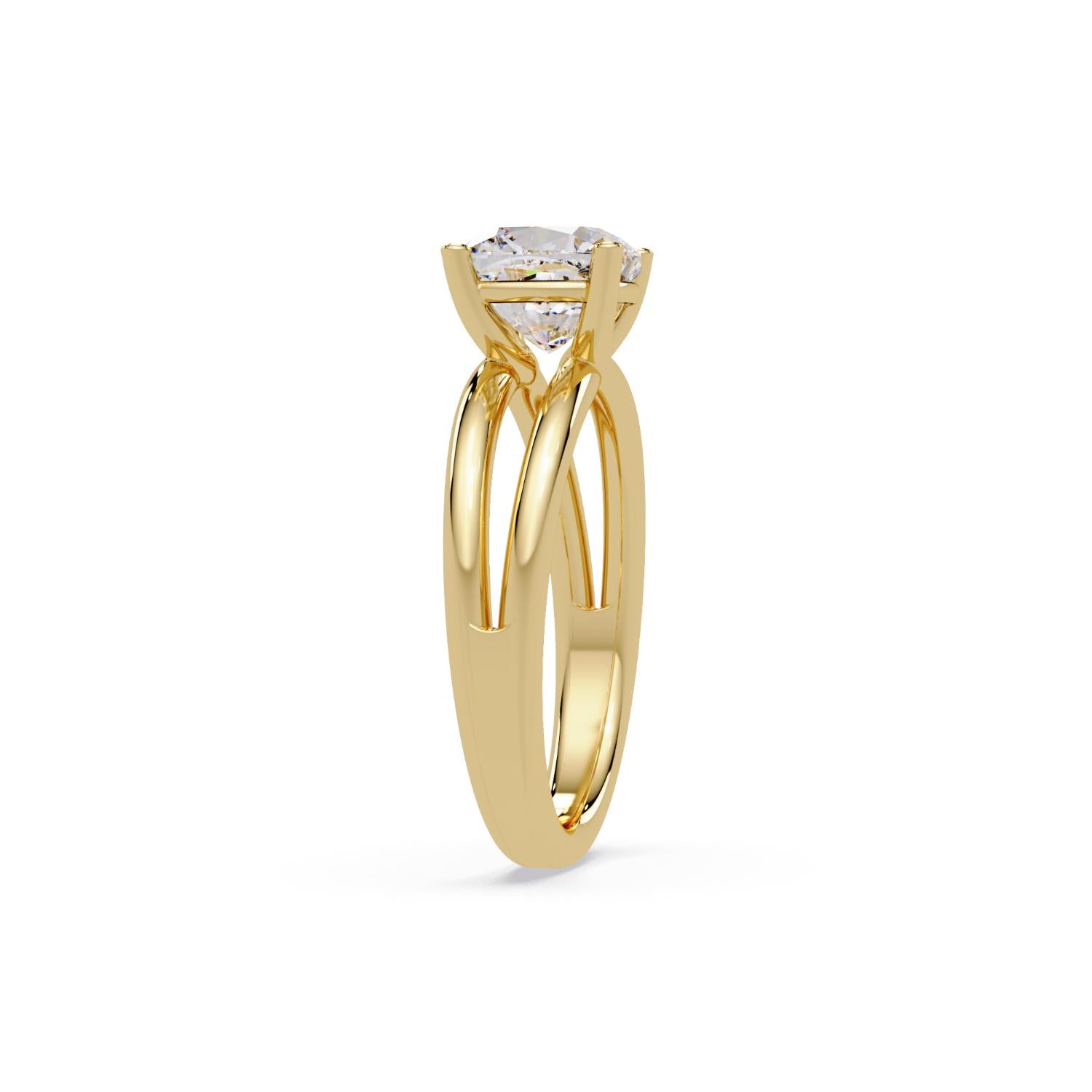 Lab-Grown Diamond 2.25 Ct Cushion Cut Split Shank Solitaire Ring - Sterling Silver