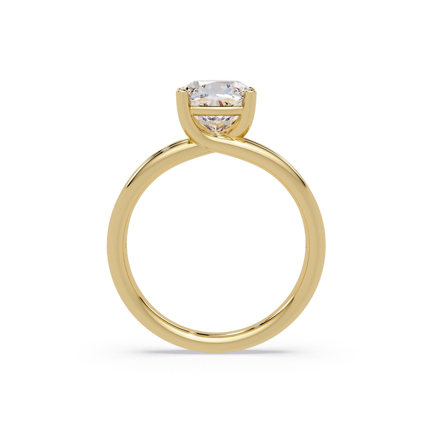 Lab-Grown Diamond 2.25 Ct Cushion Cut Split Shank Solitaire Ring - Sterling Silver
