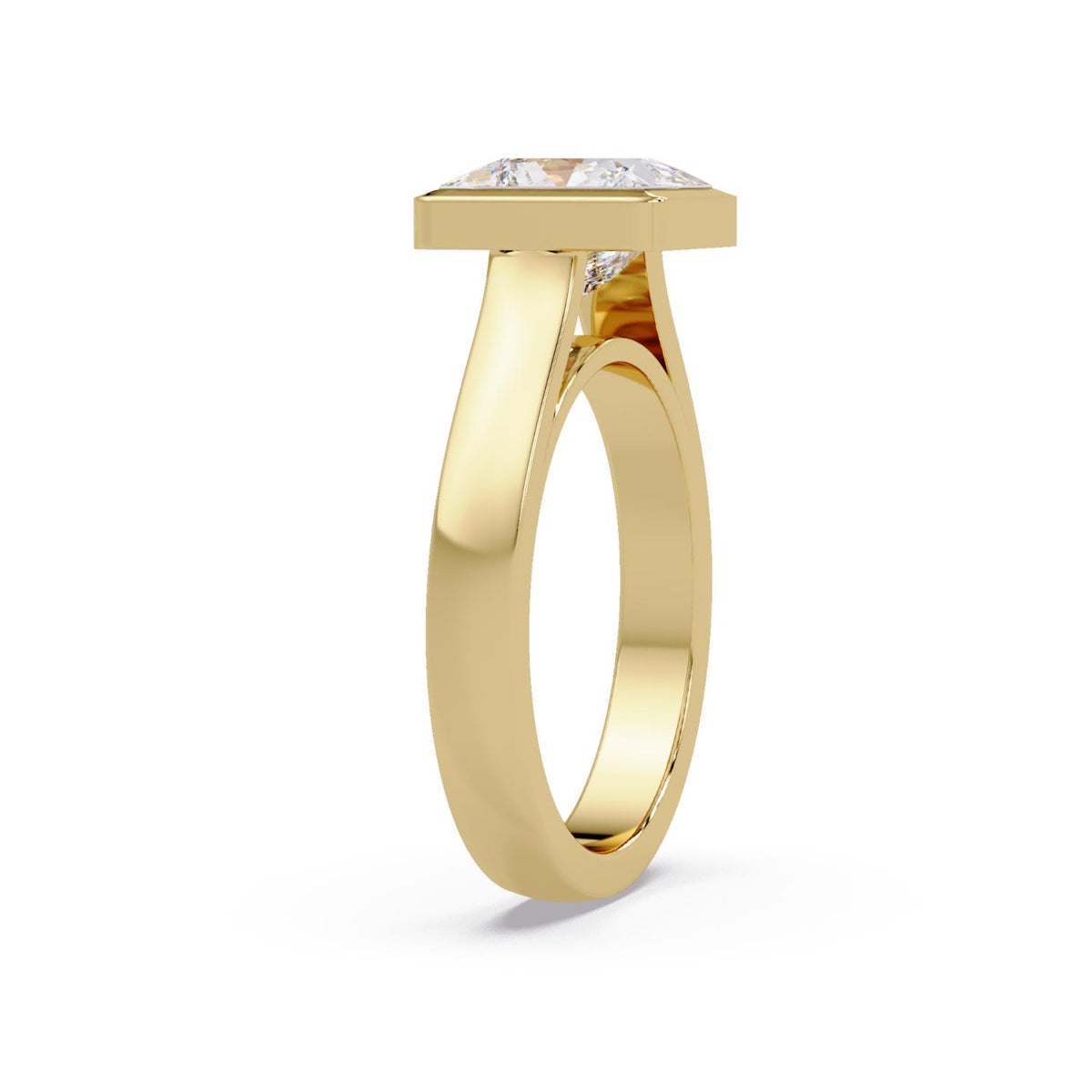 Lab Grown Diamond 2.65 Carat Square Solitaire Ring - 925 Sterling Silver