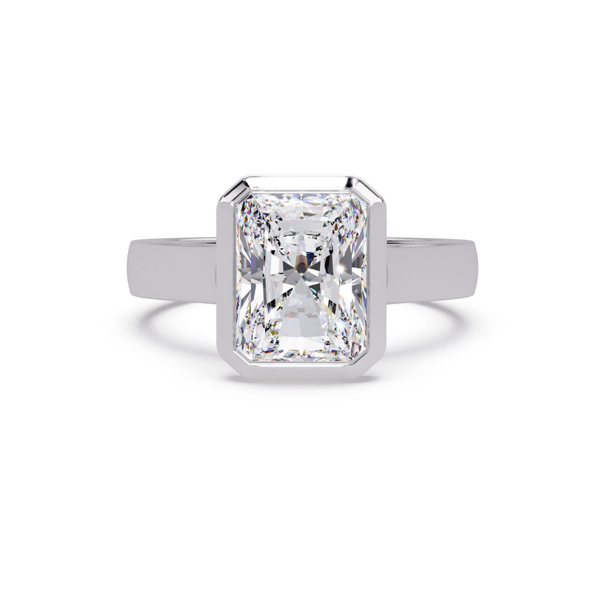Lab Grown Diamond 7.50mm Square 2.65 Carat Solitaire Ring - 925 Sterling Silver
