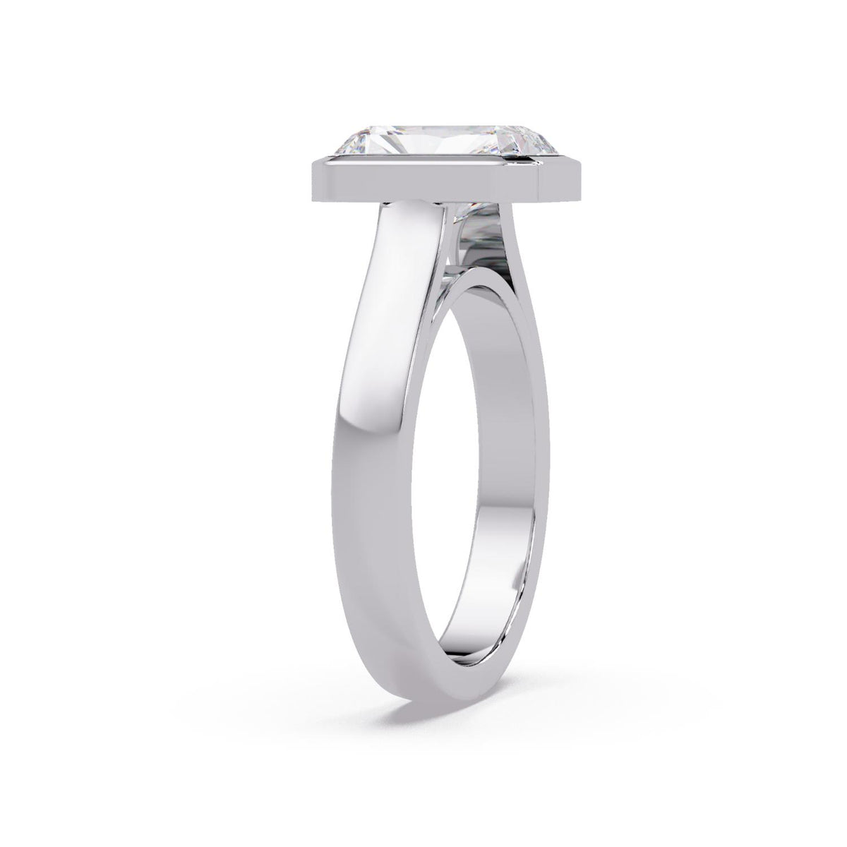 Lab Grown Diamond 7.50mm Square 2.65 Carat Solitaire Ring - 925 Sterling Silver