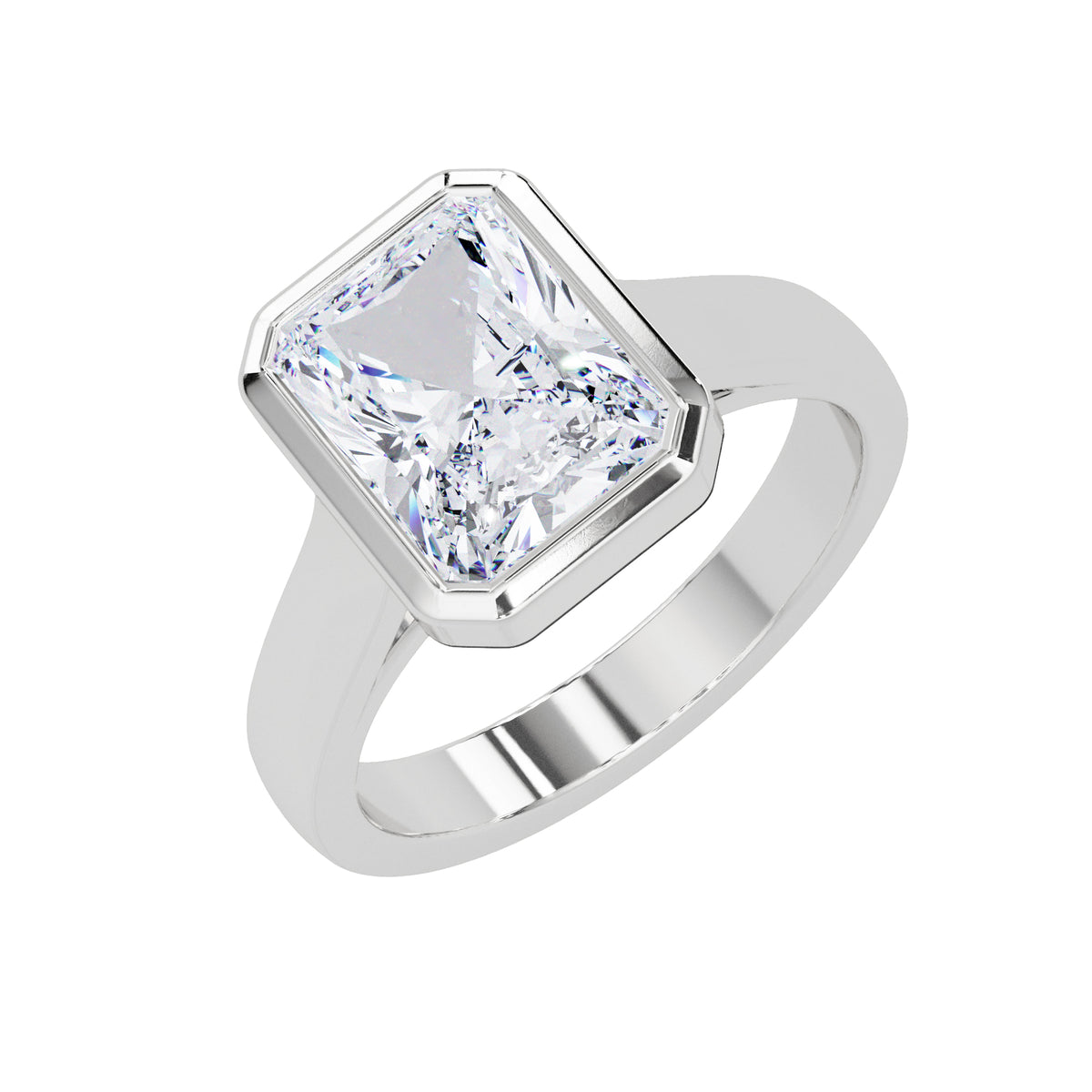 Lab Grown Diamond 7.50mm Square 2.65 Carat Solitaire Ring - 925 Sterling Silver