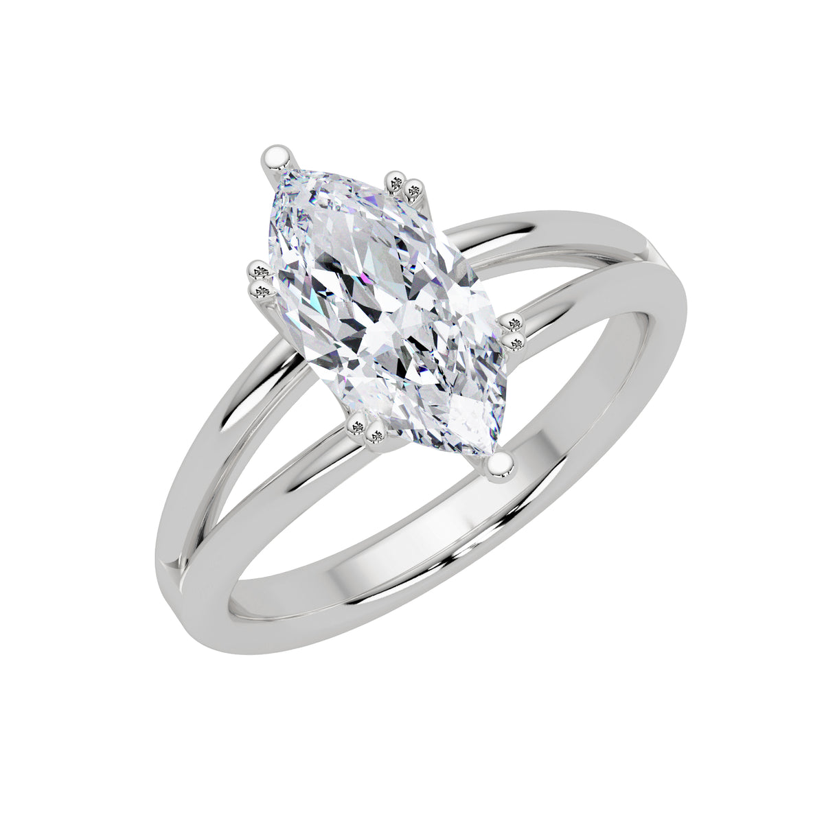 1.50 Ct Marquise Lab-Grown Diamond Solitaire Ring - 925 Sterling Silver