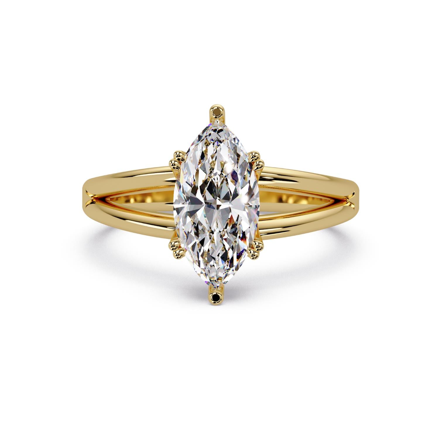 1.50 Ct Marquise Lab-Grown Diamond Solitaire Ring - 925 Sterling Silver