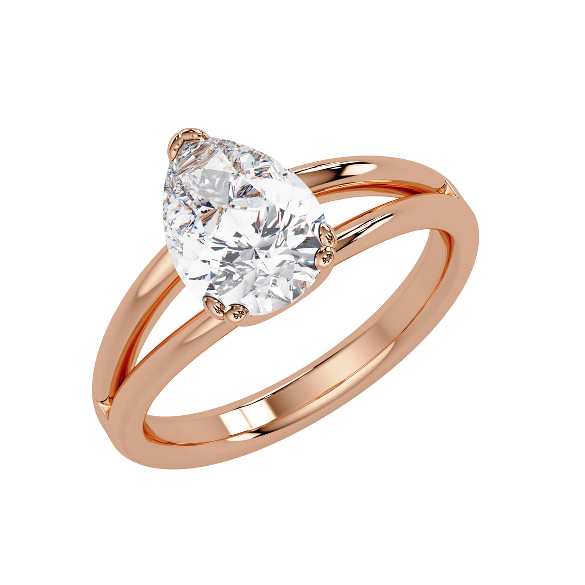 Lab-Grown Diamond 1.85 Ct Pear Shape Solitaire Ring - 925 Sterling Silver