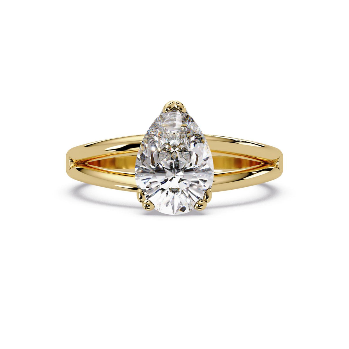 Lab-Grown Diamond 1.85 Ct Pear Shape Solitaire Ring - 925 Sterling Silver