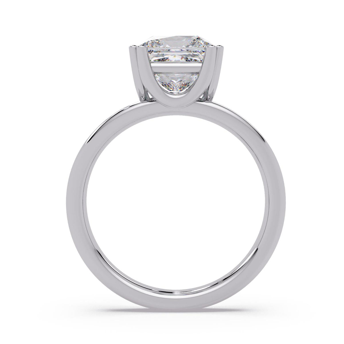 2.65 Ct Square Lab-Grown Diamond Solitaire Ring - 925 Sterling Silver