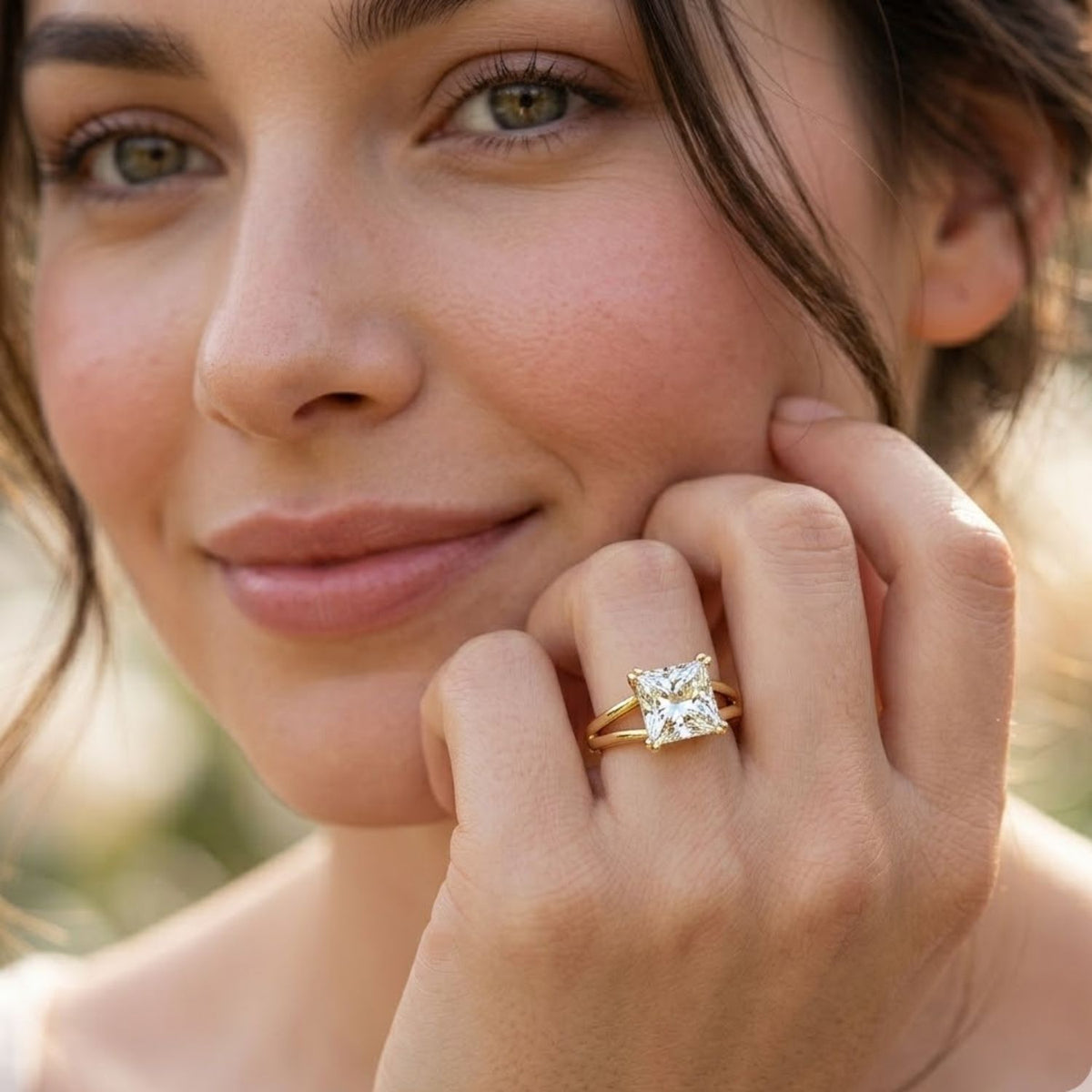 2.65 Ct Square Lab-Grown Diamond Solitaire Ring - 925 Sterling Silver