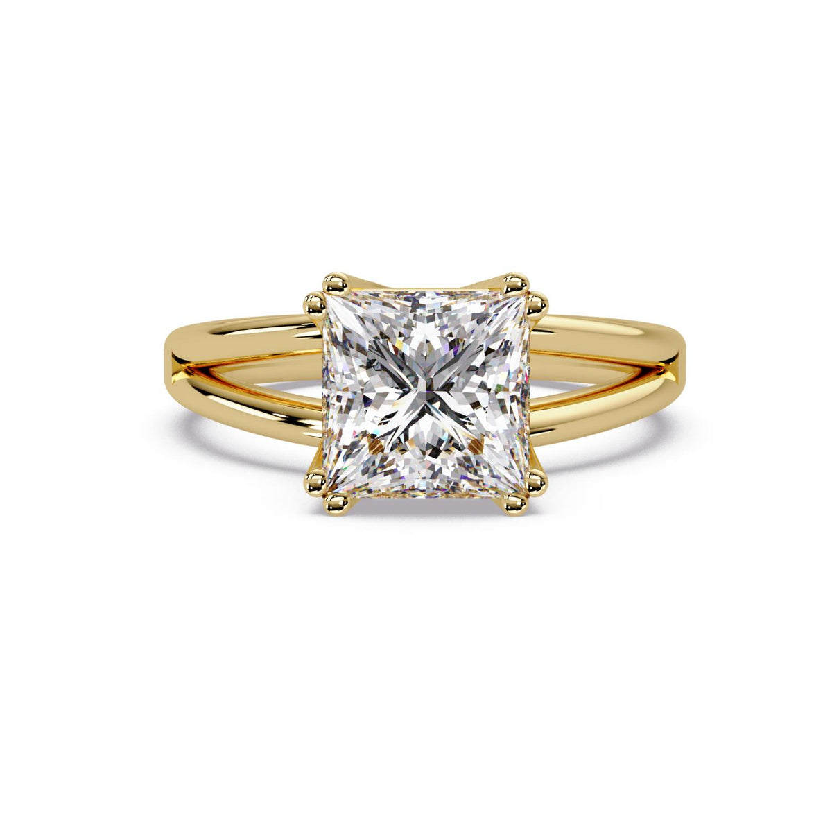 2.65 Ct Square Lab-Grown Diamond Solitaire Ring - 925 Sterling Silver