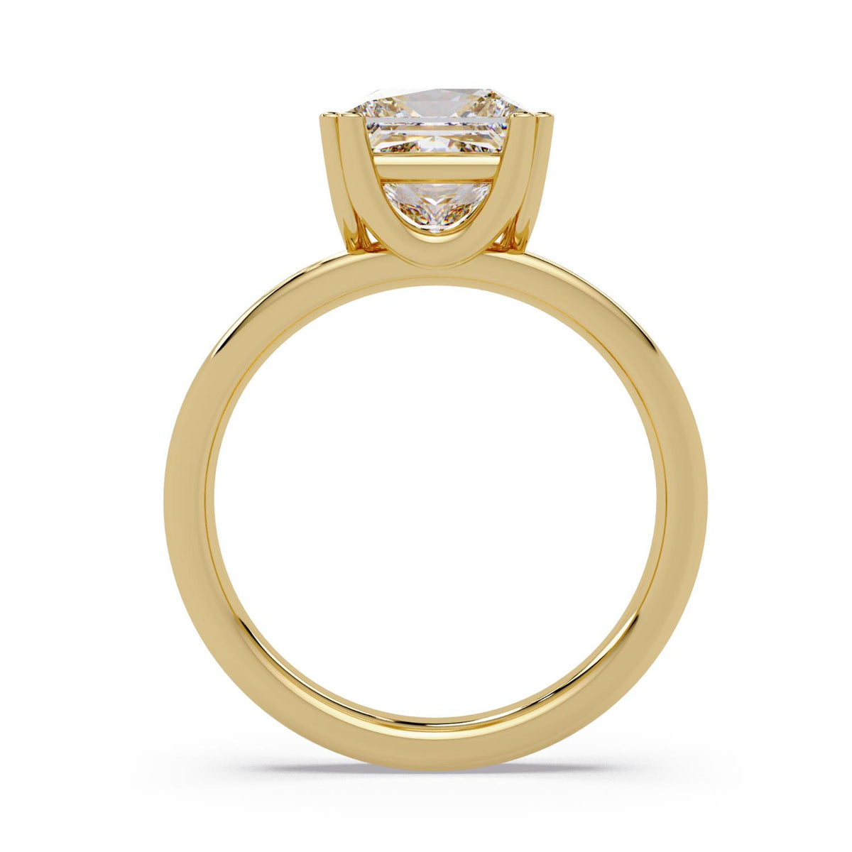 2.65 Ct Square Lab-Grown Diamond Solitaire Ring - 925 Sterling Silver