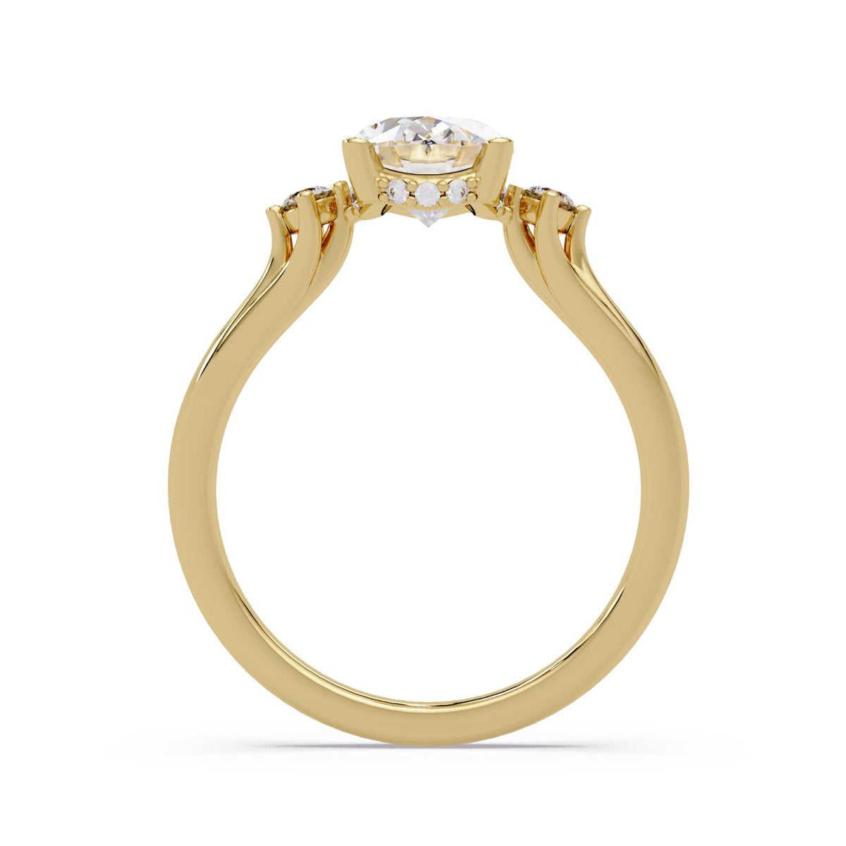 1.85 Ct Oval Lab-Grown Diamond Three-Stone Ring - 925 Sterling Silver