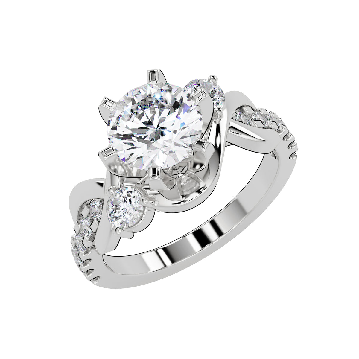2.25 Ct Round Lab-Grown Diamond Solitaire Ring - 925 Sterling Silver