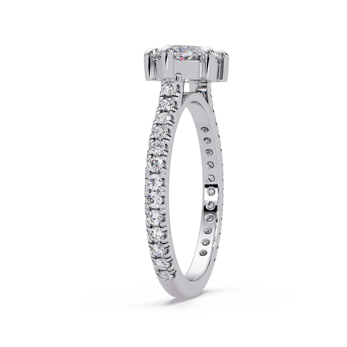 1.80 Ct Lab-Grown Diamond Marquise & Round Solitaire Ring - 925 Sterling Silver