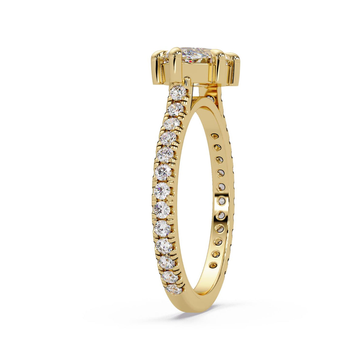 1.80 Ct Lab-Grown Diamond Marquise & Round Solitaire Ring - 925 Sterling Silver