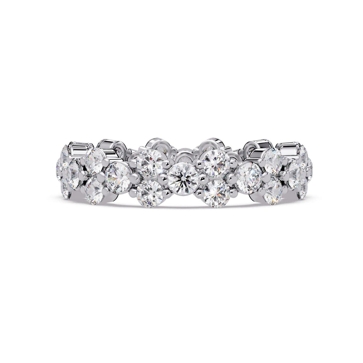 1.75 Ct Round Lab-Grown Diamond Eternity Band Ring- 925 Sterling Silver