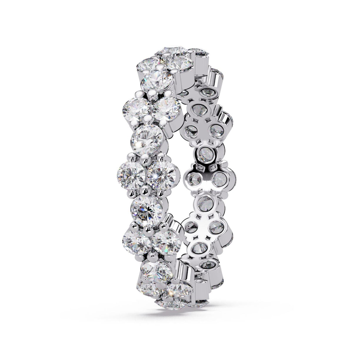 1.75 Ct Round Lab-Grown Diamond Eternity Band Ring- 925 Sterling Silver