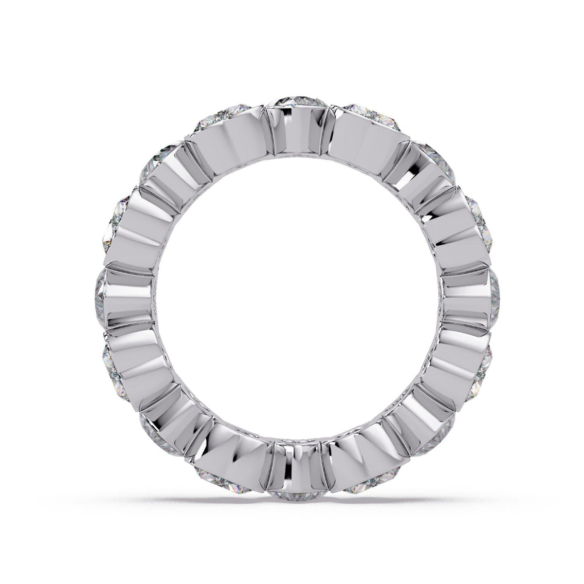3.65 Ct Heart Lab-Grown Diamond Eternity Ring - 925 Sterling Silver