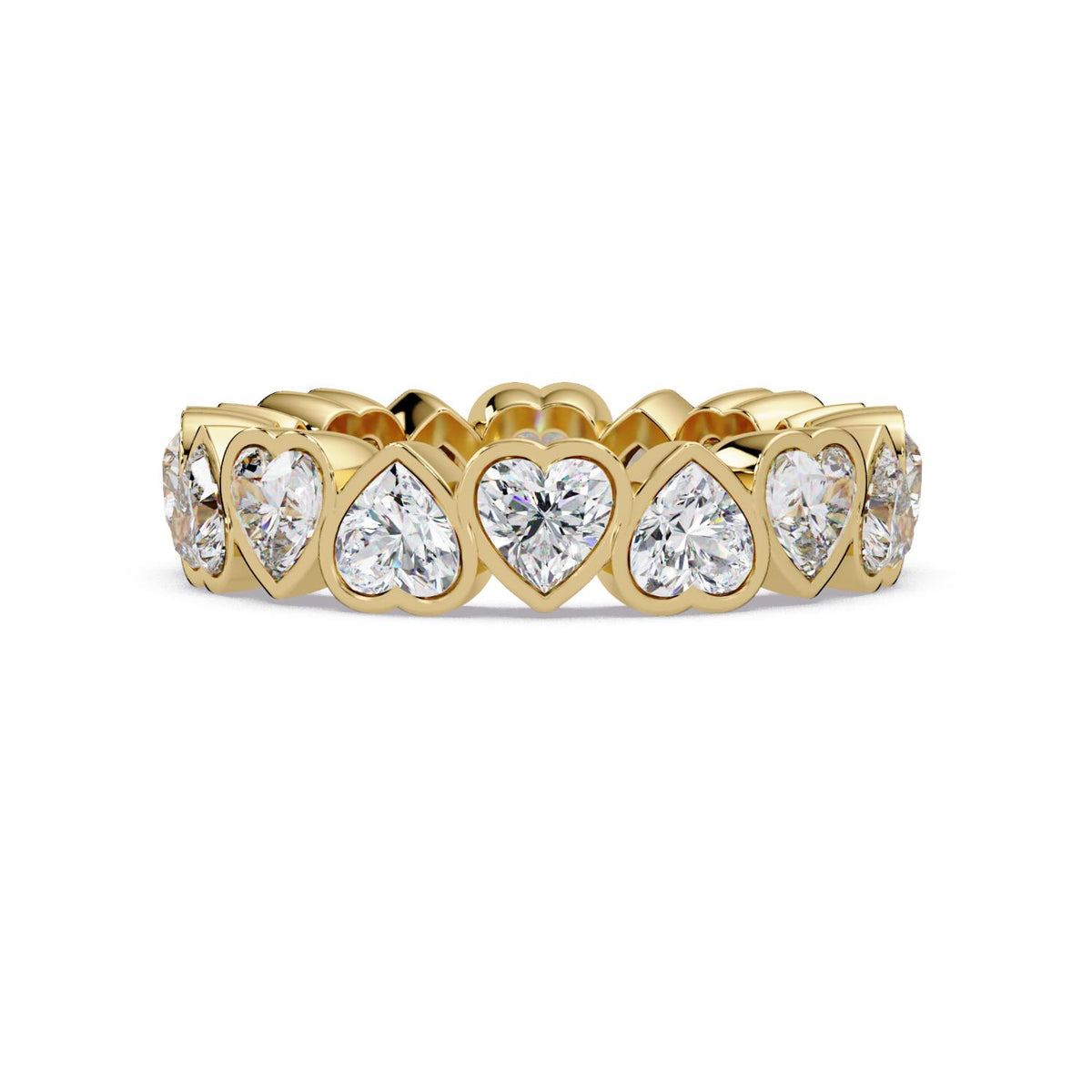 3.65 Ct Heart Lab-Grown Diamond Eternity Ring - 925 Sterling Silver