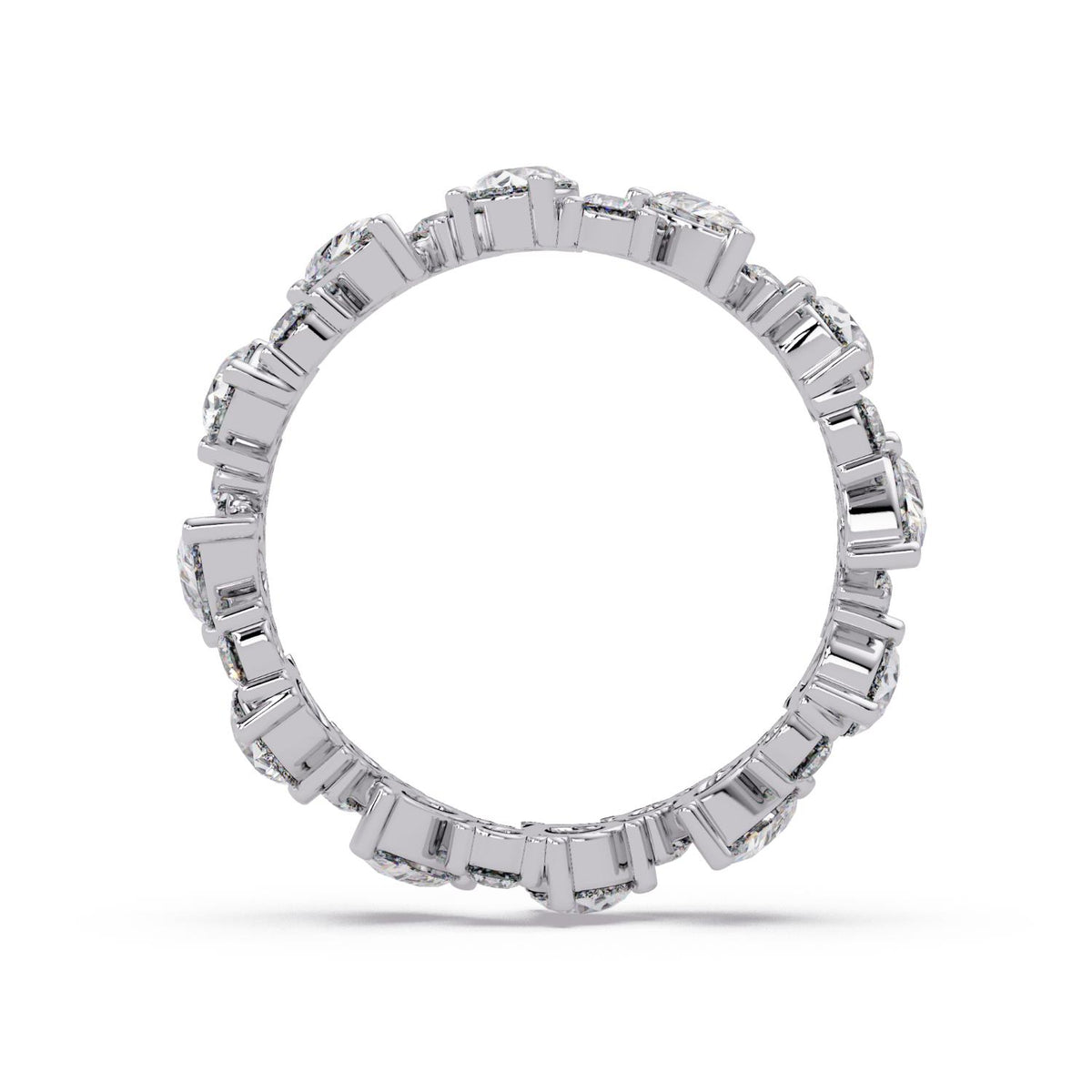 2.00 Ct Pear & Round Lab-Grown Diamond Eternity Ring - 925 Sterling Silver
