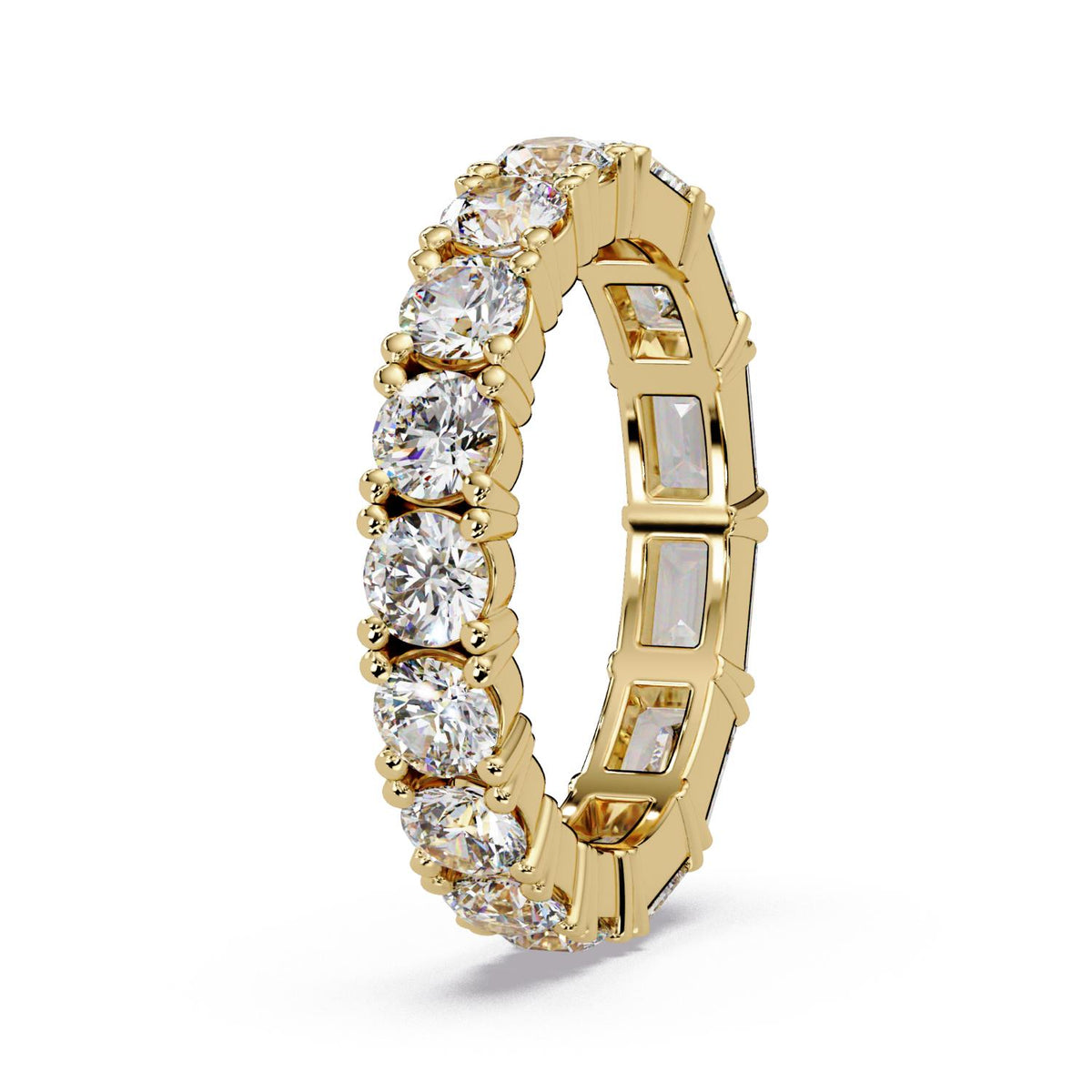 3.30 Ct Octagon & Round Lab-Grown Diamond Eternity Ring - 925 Sterling Silver