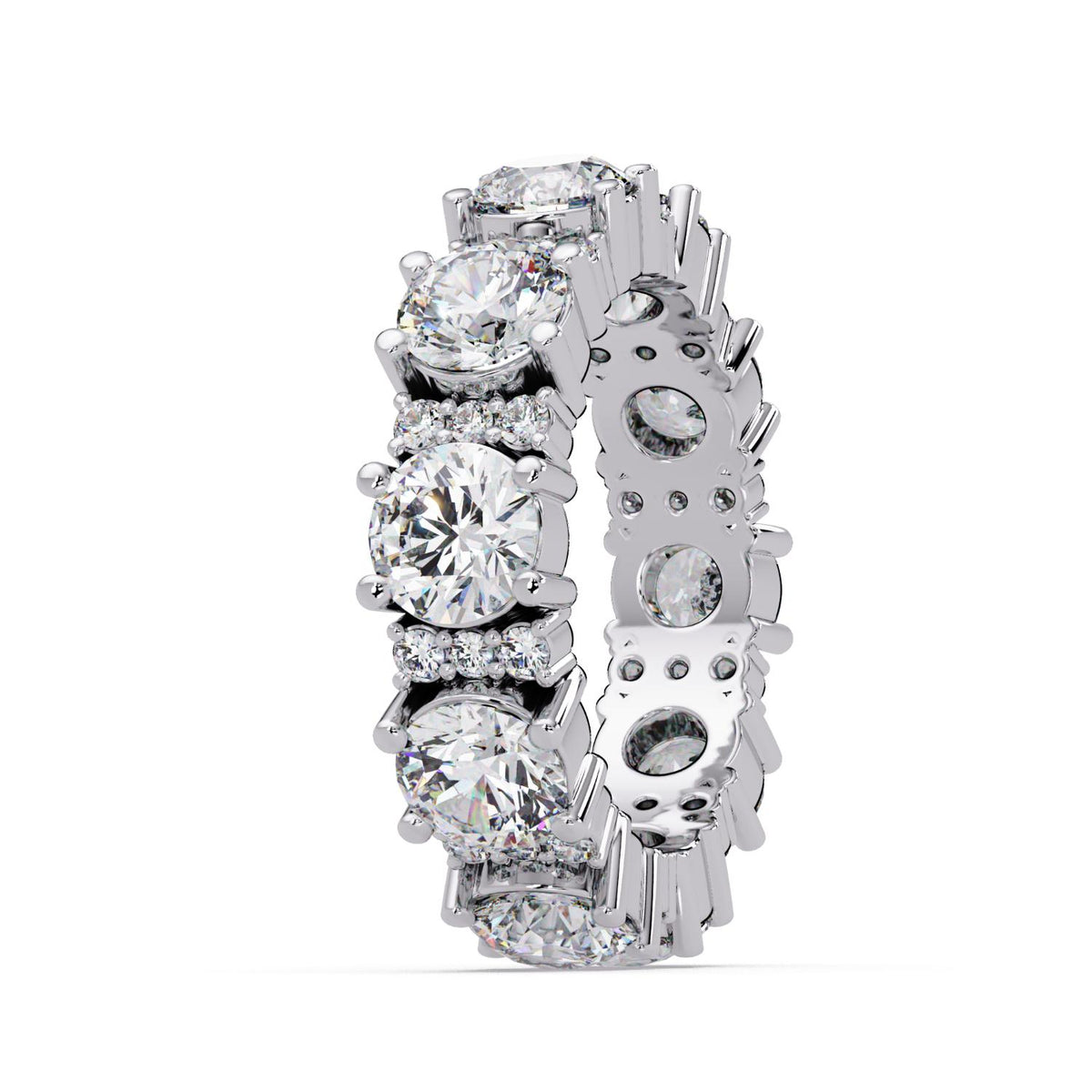 5.35 Ct Lab-Grown Diamond Multi-Stone Band Ring - 925 Sterling Silver