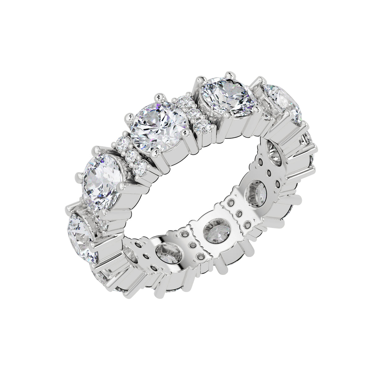 5.35 Ct Lab-Grown Diamond Multi-Stone Band Ring - 925 Sterling Silver