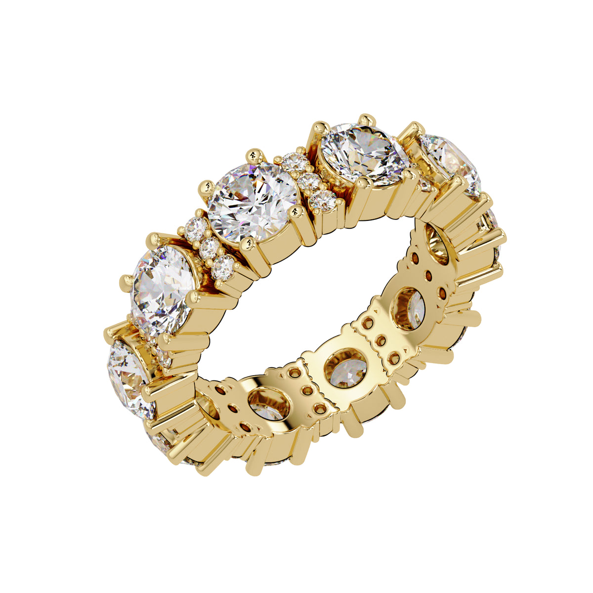 5.35 Ct Lab-Grown Diamond Multi-Stone Band Ring - 925 Sterling Silver