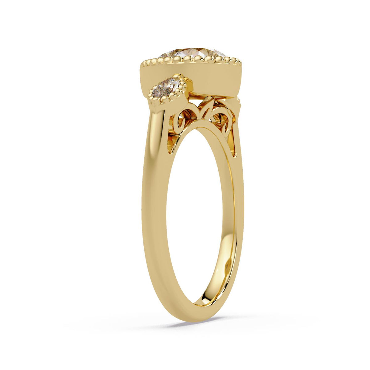 1.60 Ct Pear & Marquise Lab-Grown Diamond Halo Ring - 925 Sterling Silver