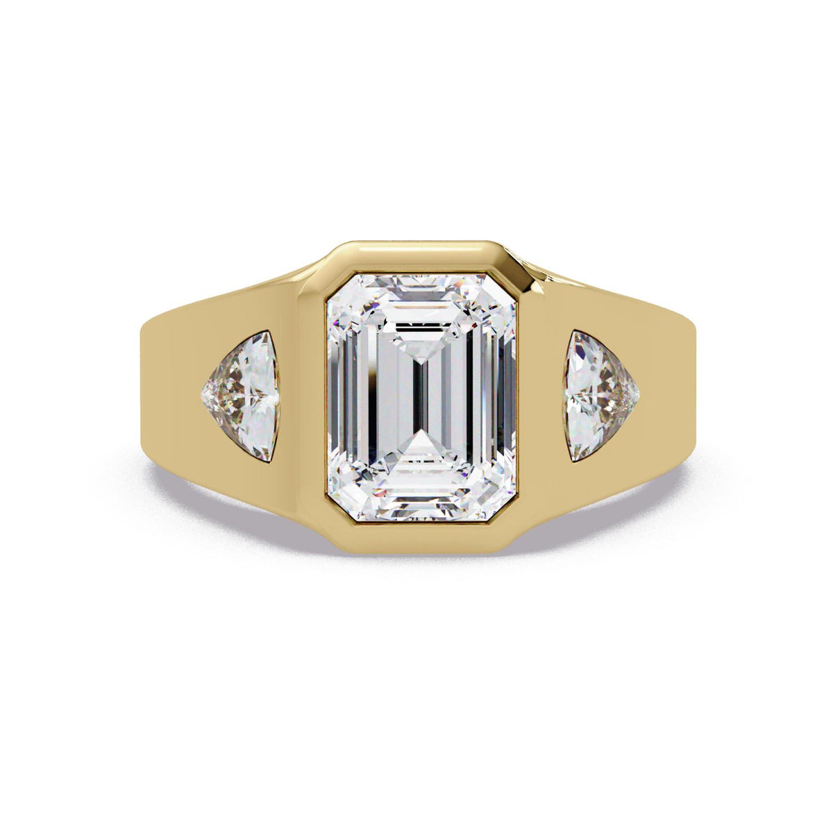 2.70 Ct Octagon & Trillion Lab-Grown Diamond Ring - 925 Sterling Silver