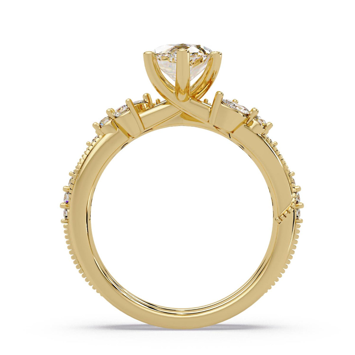 2.25 Ct Marquise Lab-Grown Diamond Three-Stone Ring - 925 Sterling Silver