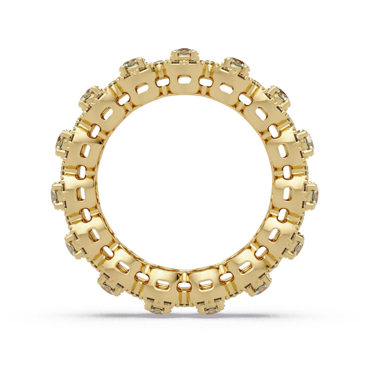 2.20 Ct Round Lab-Grown Diamond Halo Eternity Ring - 925 Sterling Silver