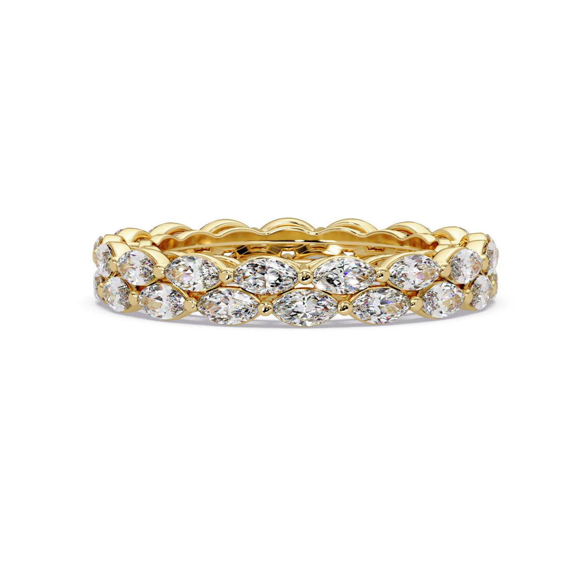 1.80 Ct Marquise Lab-Grown Diamond Double-Row Eternity Ring - 925 Sterling Silver