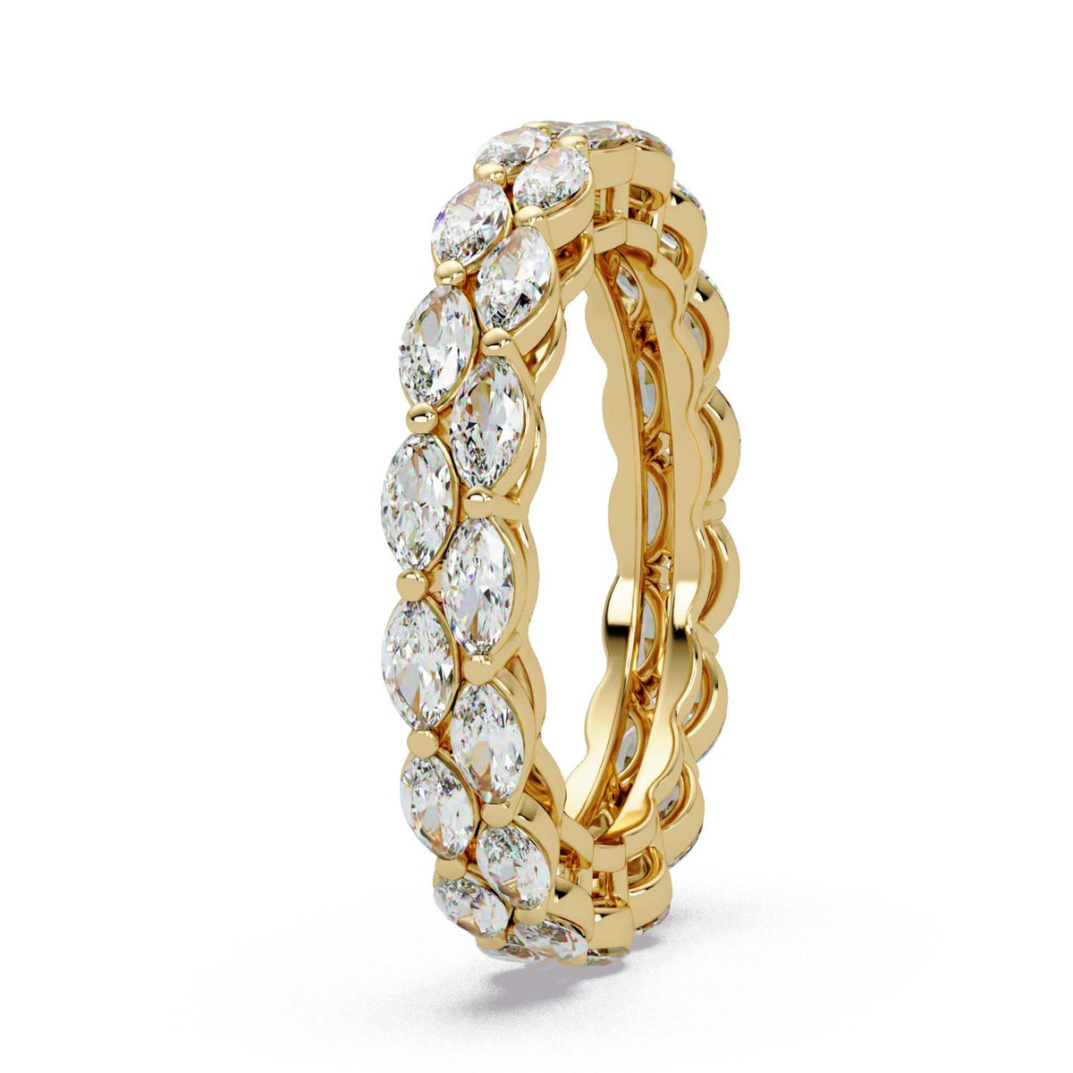 1.80 Ct Marquise Lab-Grown Diamond Double-Row Eternity Ring - 925 Sterling Silver