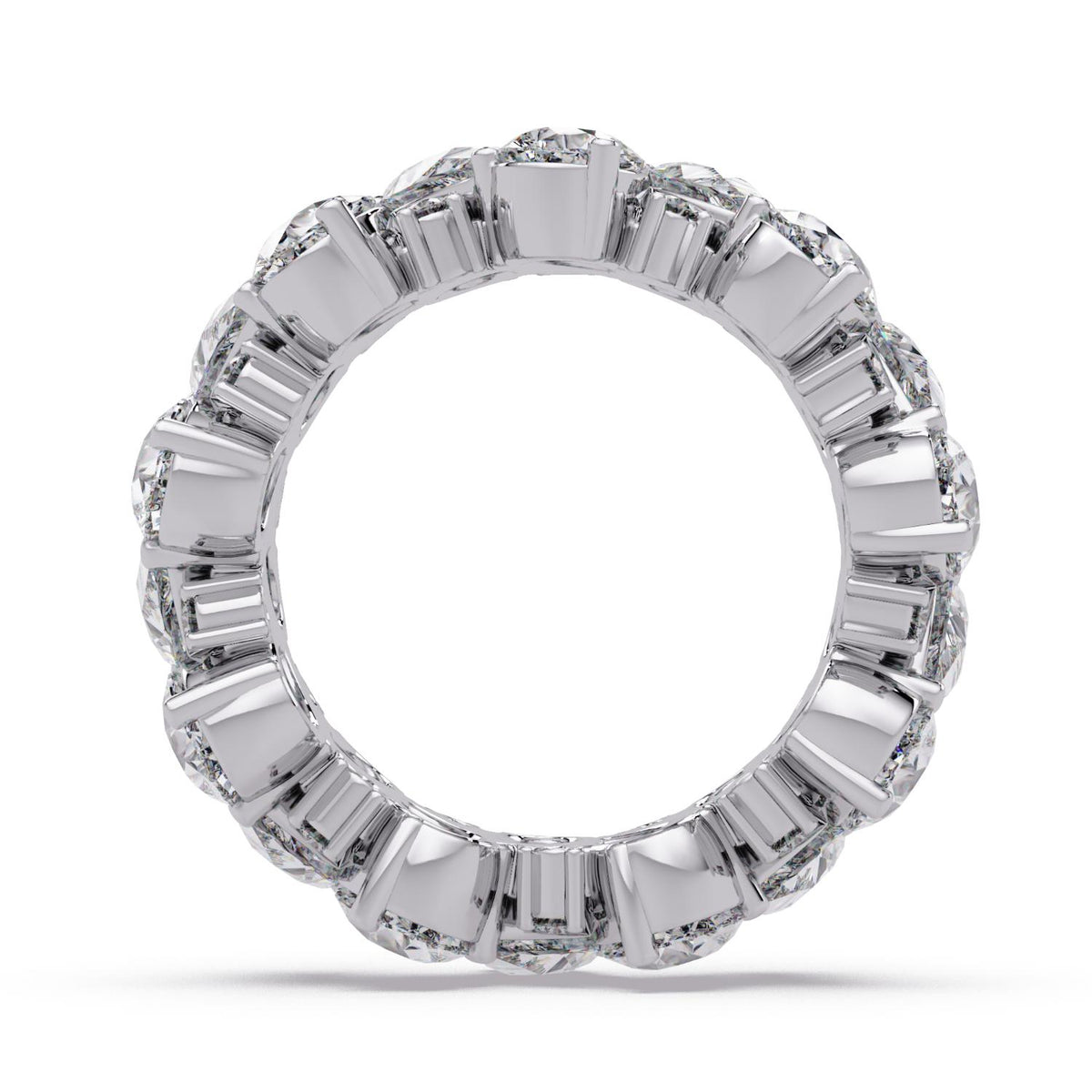 7.00 Ct Pear & Round Lab-Grown Diamond Eternity Ring - 925 Sterling Silver