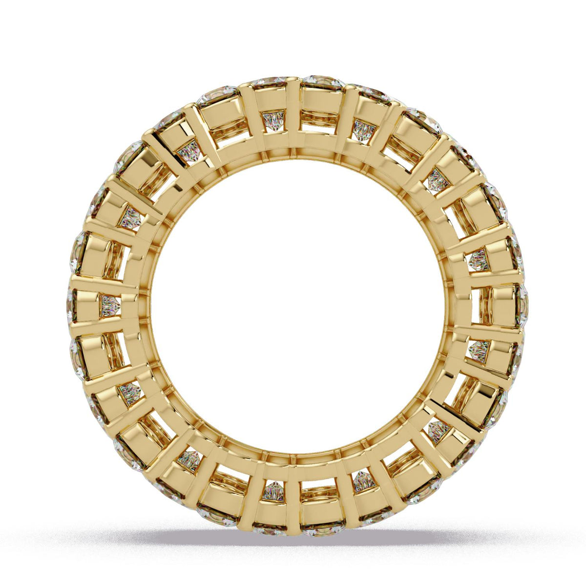 8.59 Ct Princess & Round Lab-Grown Diamond Wide Eternity Band Ring - 925 Sterling Silver