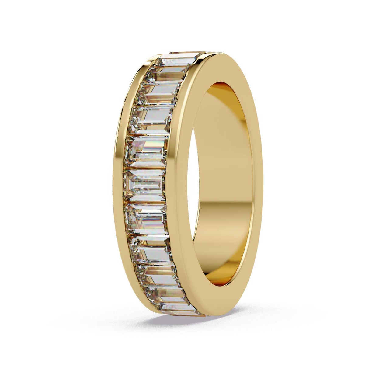 2.35 Ct Baguette Lab-Grown Diamond Channel-Set Band Ring - 925 Sterling Silver