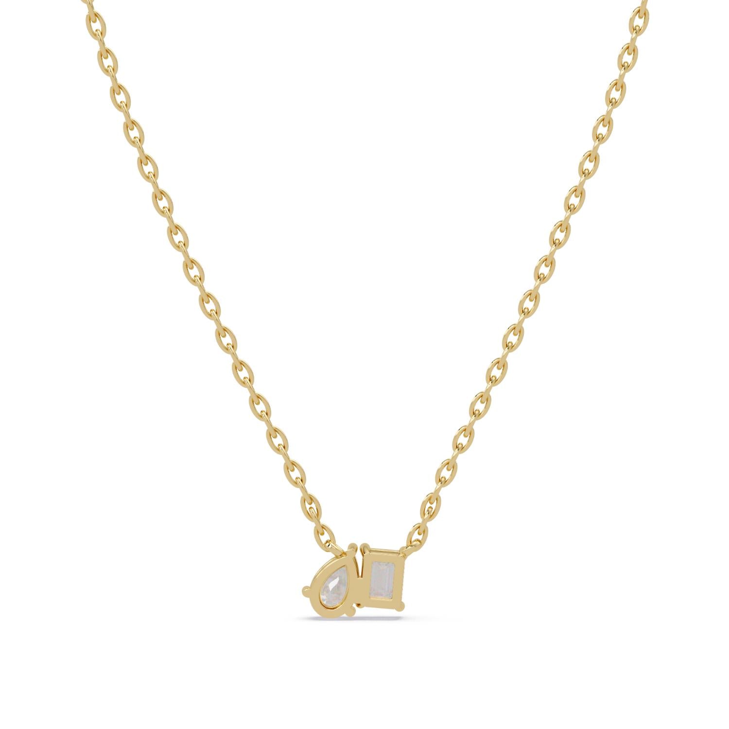 3.80 Ct Lab Grown Diamond Two Stone Necklace- Sterling Silver