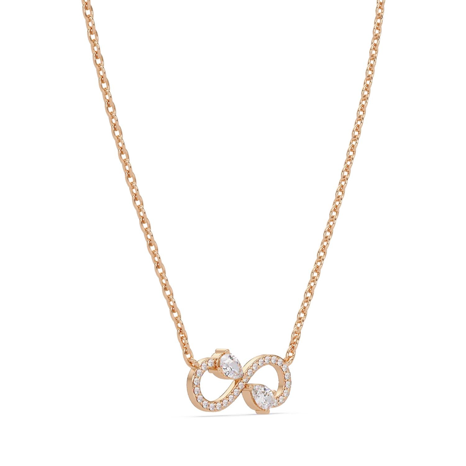 0.67 Ct Lab Grown Diamond Halo Drop Infinity Necklace- Sterling Silver