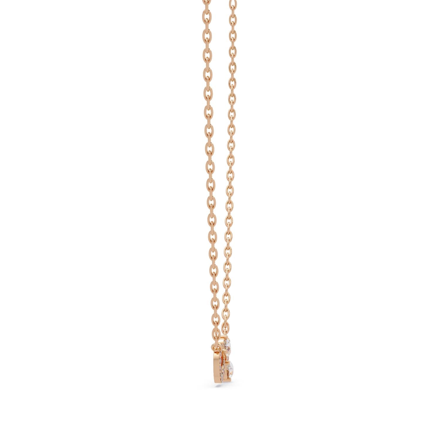 0.67 Ct Lab Grown Diamond Halo Drop Infinity Necklace- Sterling Silver