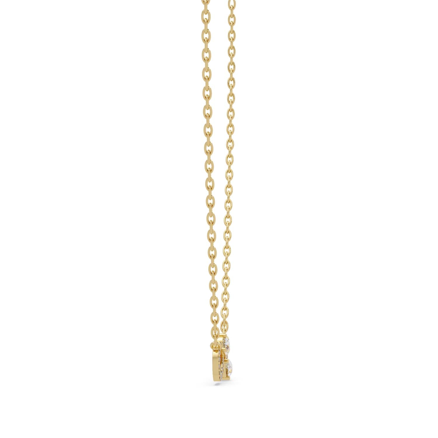 0.67 Ct Lab Grown Diamond Halo Drop Infinity Necklace- Sterling Silver